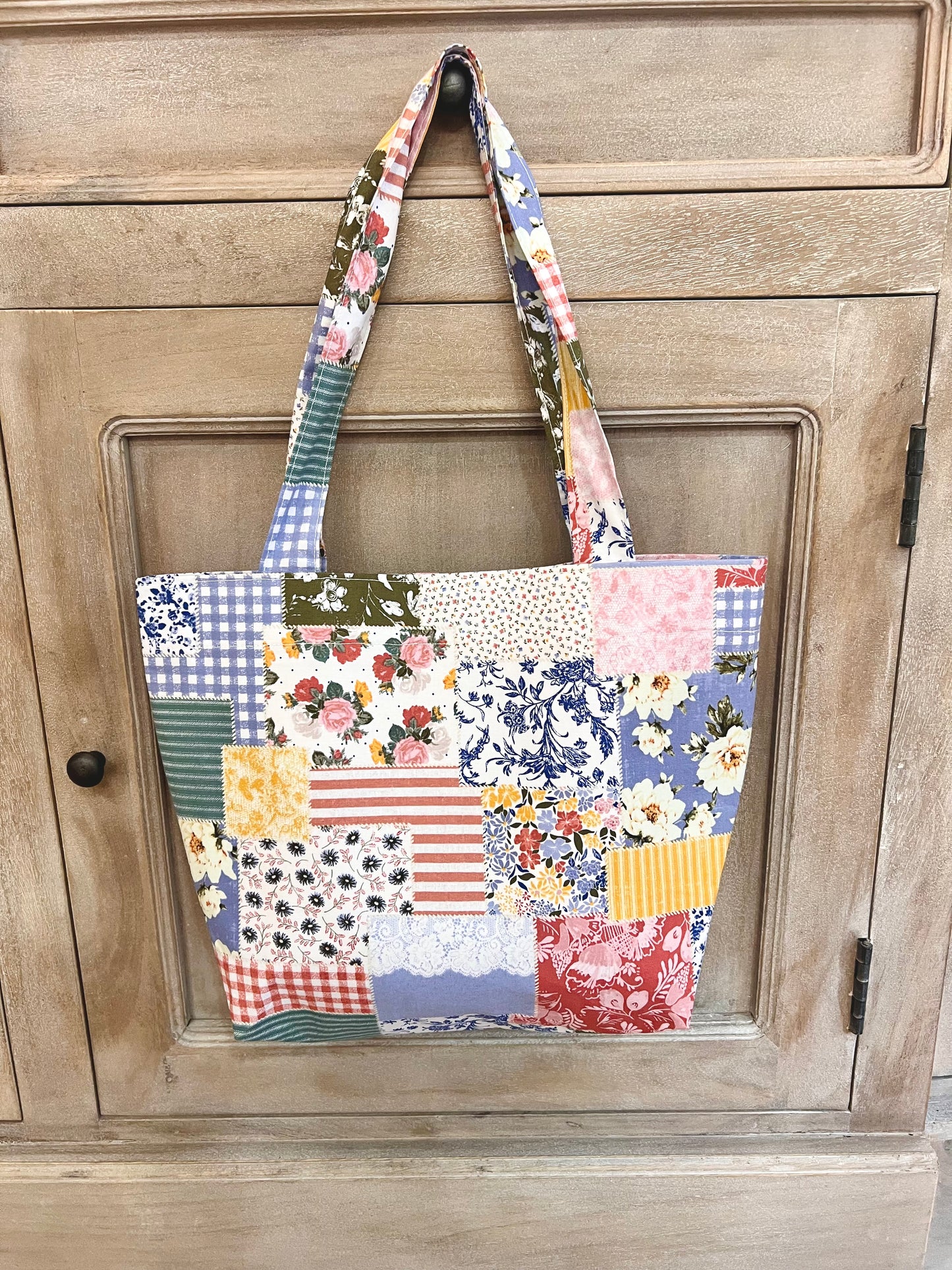 Colorful Patchwork Box Tote