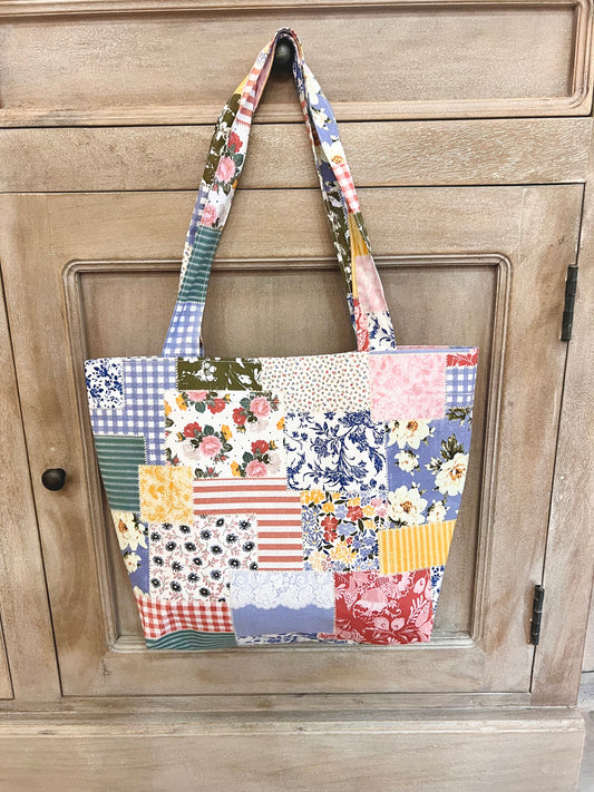 Colorful Patchwork Box Tote
