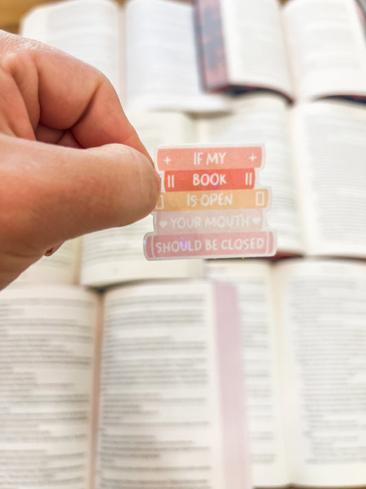 If my book is open sticker