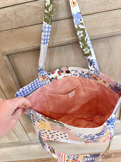Colorful Patchwork Box Tote