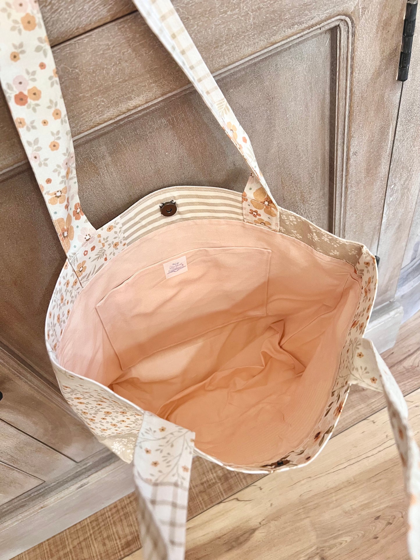 Neutral Patchwork Box Tote