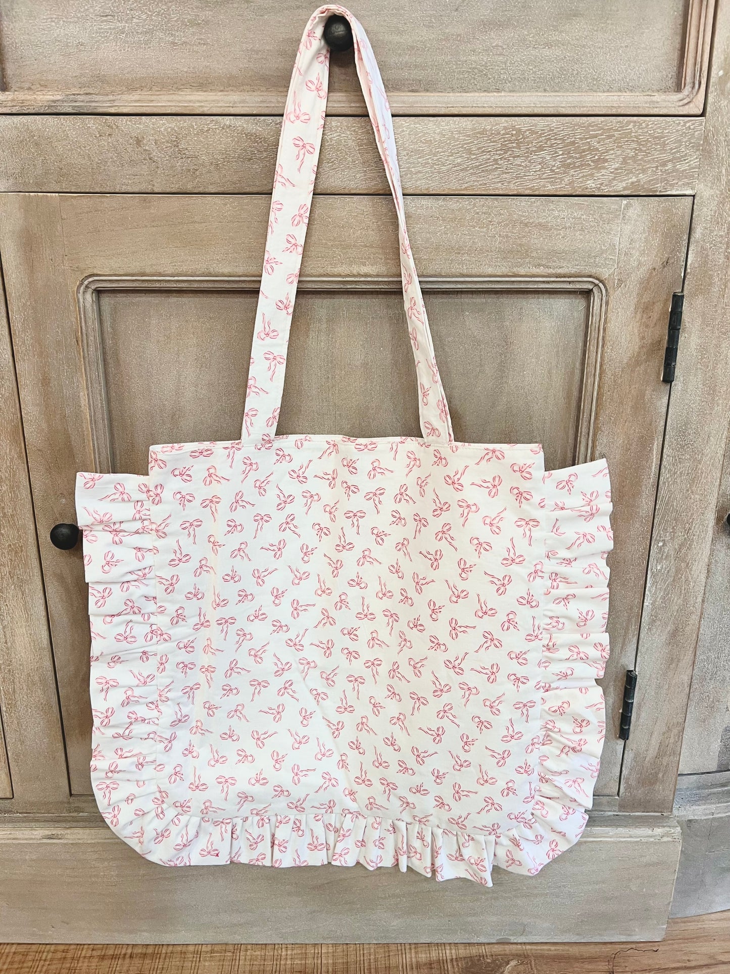 Pink Bow Ruffle tote