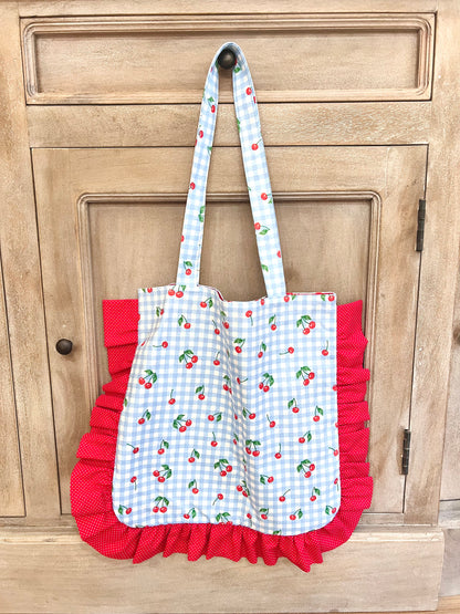 Cherry Ruffle tote
