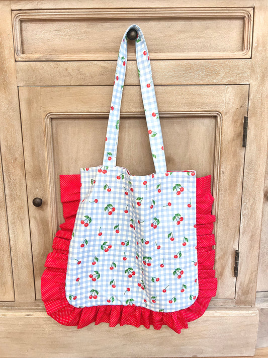 Cherry Ruffle tote