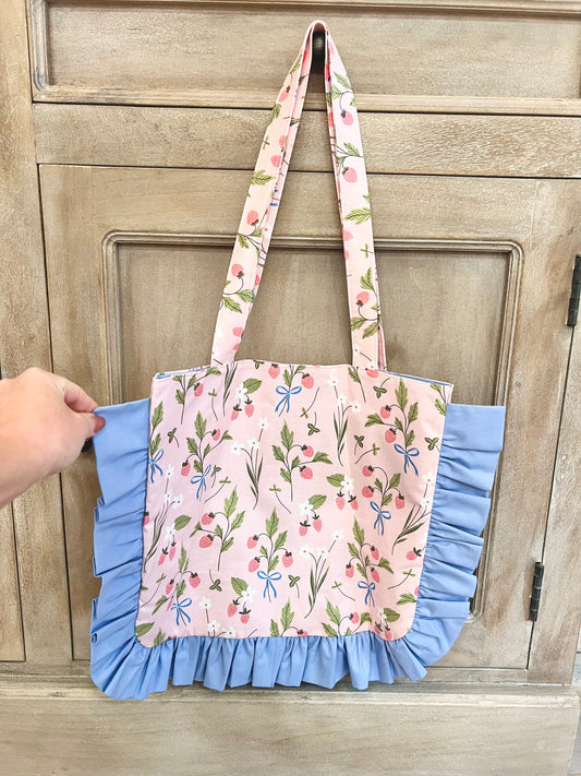 Strawberry Patch Ruffle tote