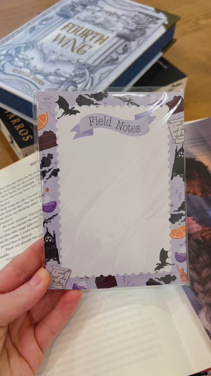Fourth Wing notepad