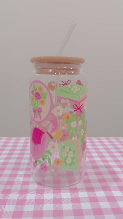 Bookish Coquette Glass Cup