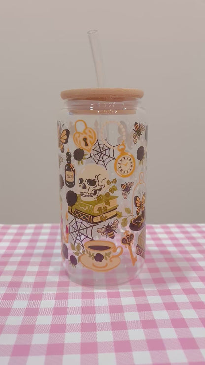 Dark Academia Glass Cup